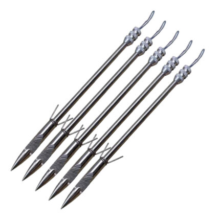 Wolike Fishing Arrow, 5pcs Stainless Steel Fishing Broadheads Bowfishing Darts Hunting Arrow Heads Point Tips for Hunting Pro Slingshot Catapult Target Game(15cm/5.9”)