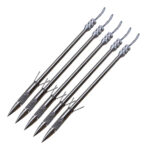 Wolike Fishing Arrow, 5pcs Stainless Steel Fishing Broadheads Bowfishing Darts Hunting Arrow Heads Point Tips for Hunting Pro Slingshot Catapult Target Game(15cm/5.9”) - Image 2