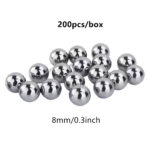 Arightmu 200 Pcs/Set Carbon Steel Bearing Balls,Steel Balls,Steel Bearing Balls – Durable Slingshot Ammo, Fishing Gear, Camping & Bike Bearings (Silver-8mm) - Image 3