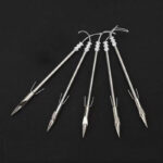 Wolike Fishing Arrow, 5pcs Stainless Steel Fishing Broadheads Bowfishing Darts Hunting Arrow Heads Point Tips for Hunting Pro Slingshot Catapult Target Game(15cm/5.9”) - Image 6