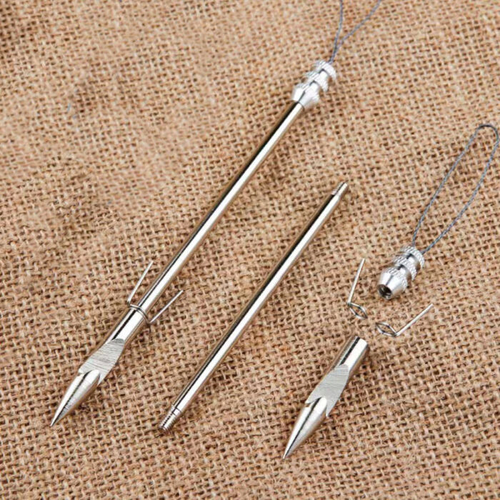 Wolike Fishing Arrow, 5pcs Stainless Steel Fishing Broadheads Bowfishing Darts Hunting Arrow Heads Point Tips for Hunting Pro Slingshot Catapult Target Game(15cm/5.9”) - Image 8