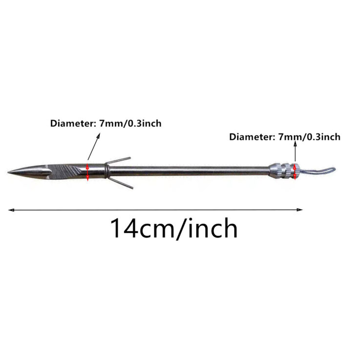 Wolike Fishing Arrow, 5pcs Stainless Steel Fishing Broadheads Bowfishing Darts Hunting Arrow Heads Point Tips for Hunting Pro Slingshot Catapult Target Game(15cm/5.9”) - Image 3