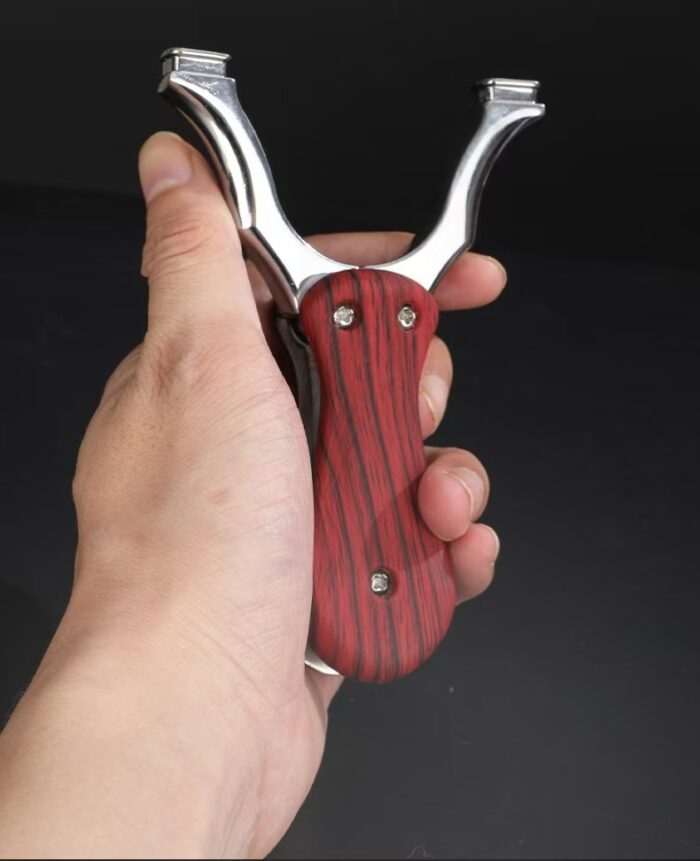 Wolike Zinc Alloy Slingshot Outdoor Hunting Catapult & Fishing Tool with Rubber Bands Catapult Outdoor Hunting Fishing Slingshot(Redwood) - Image 7