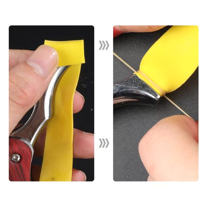 Wolike Zinc Alloy Slingshot Outdoor Hunting Catapult & Fishing Tool with Rubber Bands Catapult Outdoor Hunting Fishing Slingshot(Redwood) - Image 6