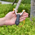 Wolike Zinc Alloy Slingshot Outdoor Hunting Catapult & Fishing Tool with Rubber Bands Catapult Outdoor Hunting Fishing Slingshot(Black) - Image 4