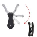 Wolike Zinc Alloy Slingshot Outdoor Hunting Catapult & Fishing Tool with Rubber Bands Catapult Outdoor Hunting Fishing Slingshot(Black) - Image 6