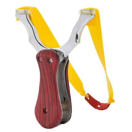 Wolike Zinc Alloy Slingshot Outdoor Hunting Catapult & Fishing Tool with Rubber Bands Catapult Outdoor Hunting Fishing Slingshot(Redwood)