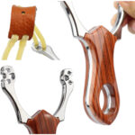 Wolike Slingshot Profesional Hunting Catapults Aluminium Alloy Slingshot with Rubber Bands (Redwood) - Image 5