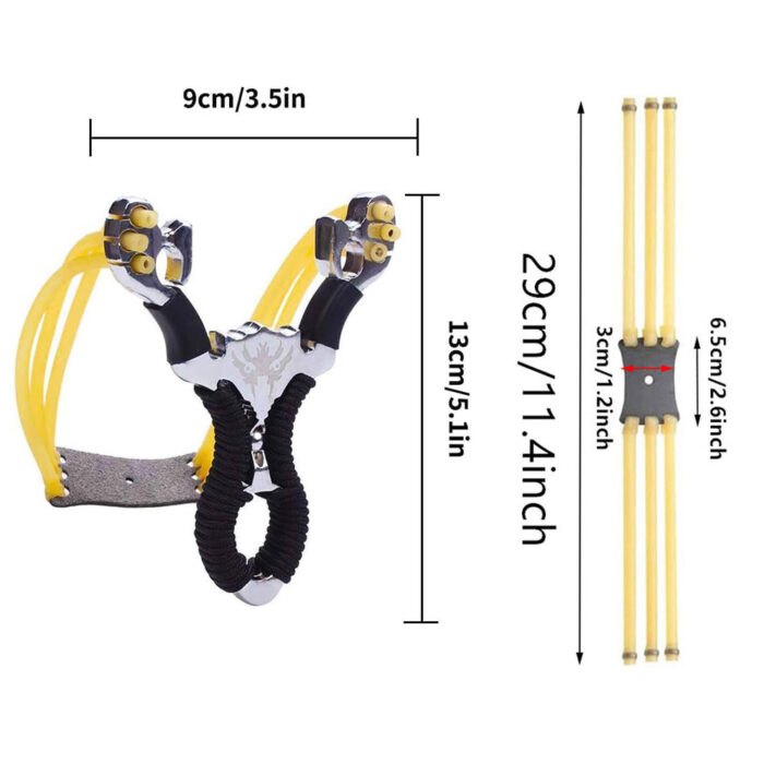 Wolike Stainless Steel Outdoor Hunting Slingshot Powerful Aluminium Alloy Slingshot With Rubber Band Catapult Outdoor Hunting Fishing Slingshot(Black) - Image 2