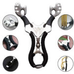 Wolike Stainless Steel Outdoor Hunting Slingshot Powerful Aluminium Alloy Slingshot With Rubber Band Catapult Outdoor Hunting Fishing Slingshot(Black) - Image 5