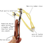 Wolike Slingshot Profesional Hunting Catapults Aluminium Alloy Slingshot with Rubber Bands (Redwood) - Image 4